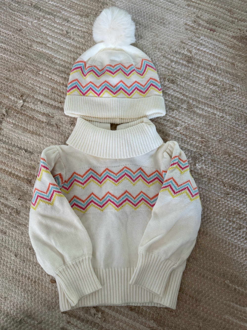 Janie and Jack Ski Bum Matching Sweater, Pants and Hat Outfit